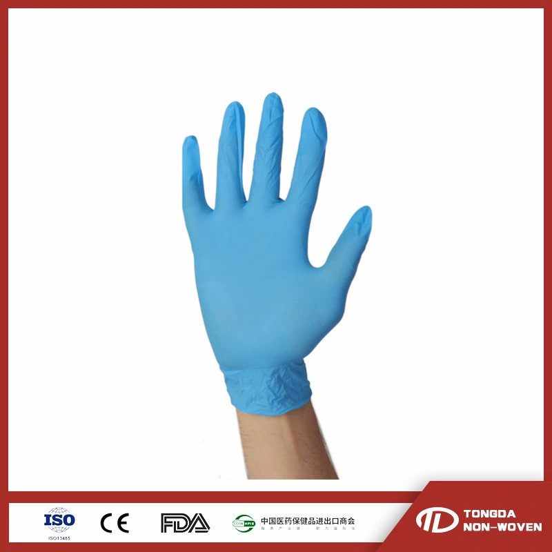 ASTM D5250 Disposable Safety Blue PVC Nitrile Blend Examination Working Powder Free Gloves