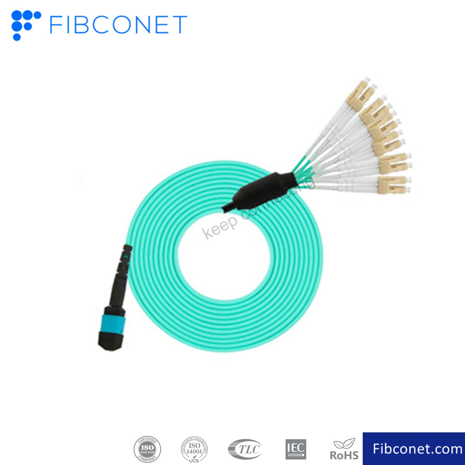 FTTH Blue 1X12 de núcleos MPO de fibra óptica LC Cable puente