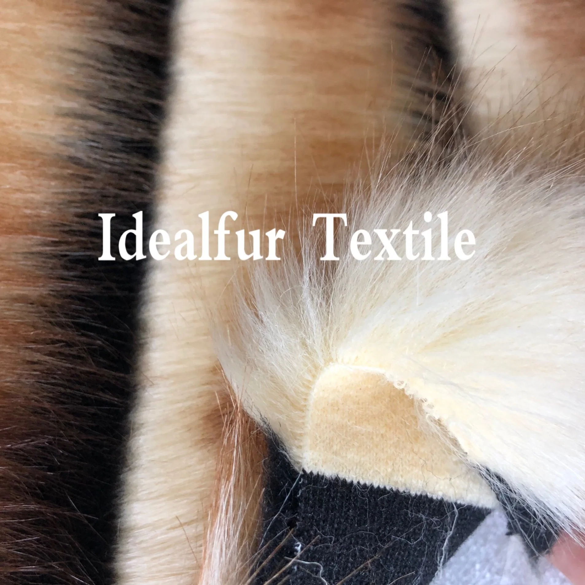 Dos de jacquard color de pelo corto Tip-Dyed Fake Fur Mapache