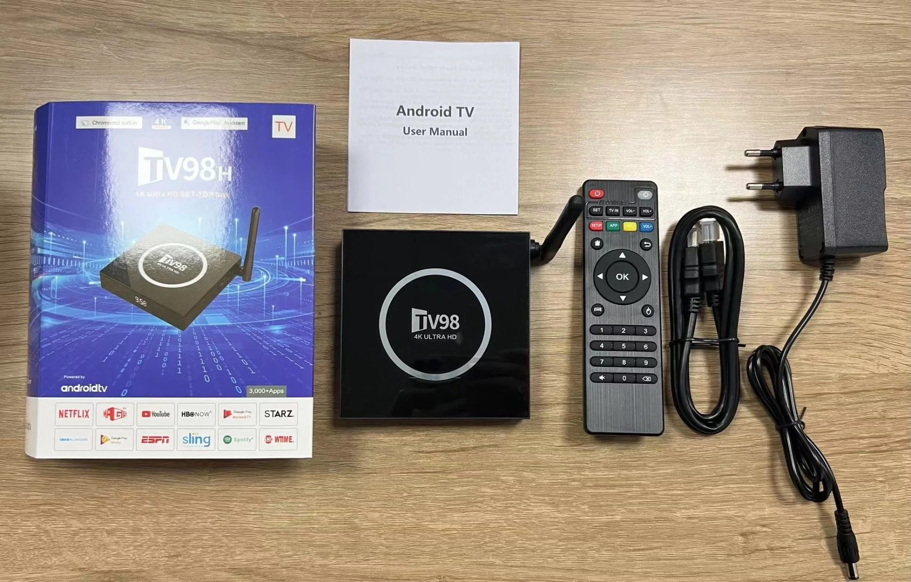 TV 98h TV Box Android 10.0 Upgrade to 12.1, Allwinner H313 2.4G WiFi 4K