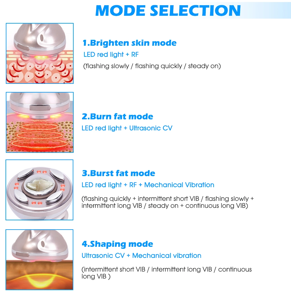 4 en 1 portátil de cavitación ultrasónica de RF de vibración del dispositivo de adelgazamiento