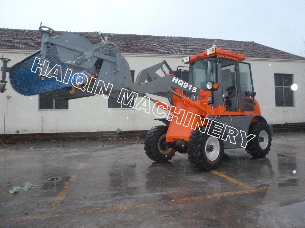 CE Certificated (HQ915) with Road Sweeper 1.5 Ton Articulated Loader