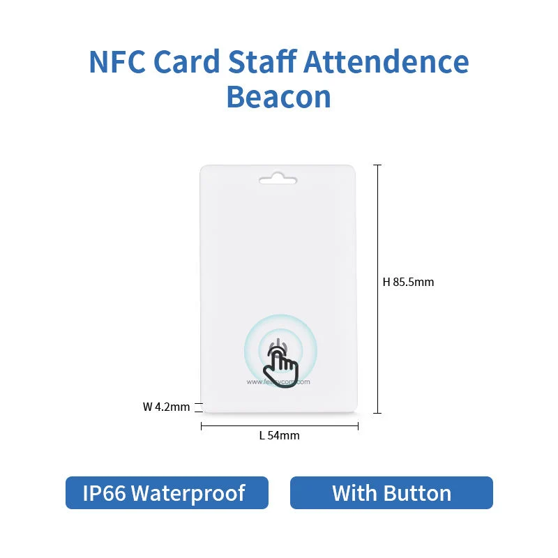 Diálogo de seguimiento de activos de Feasycom Da14531 seguimiento inalámbrico de activos de baja energía Etiquetas IoT Bluetooth Beacon Card con NFC