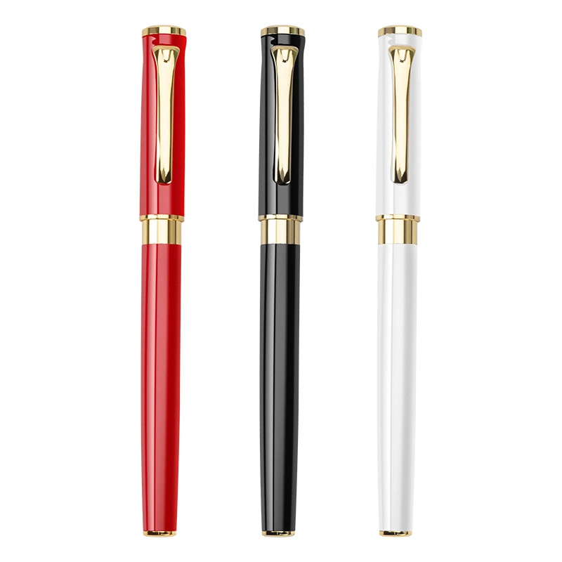 Promotional Luxury Heavy Gold and Black Metal Roller Ball Pen