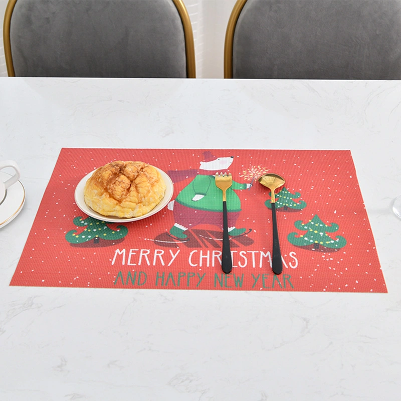 Christmas Custom Pattern Decoration Weave PVC 45*30 Cm Insulation Table Mats