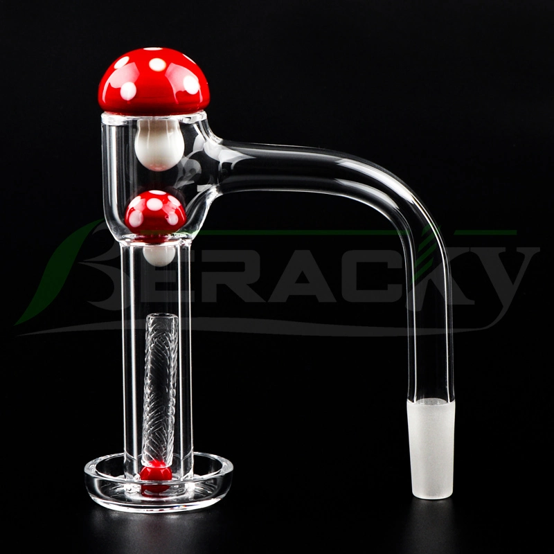 Beracky Full Weld Beveled Edge XL Terp Slurper Smoking Quartz Banger with Glass Mushroom Marble Set