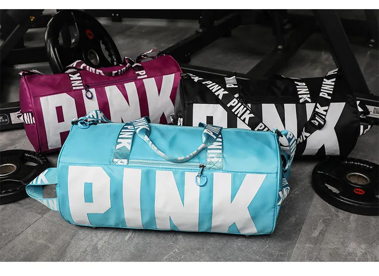 Customized Logo Travel Bag Sport Pink Fashionable Hot Selling Factory Price Overnight Shoulder Tote Gym Duffle Bags