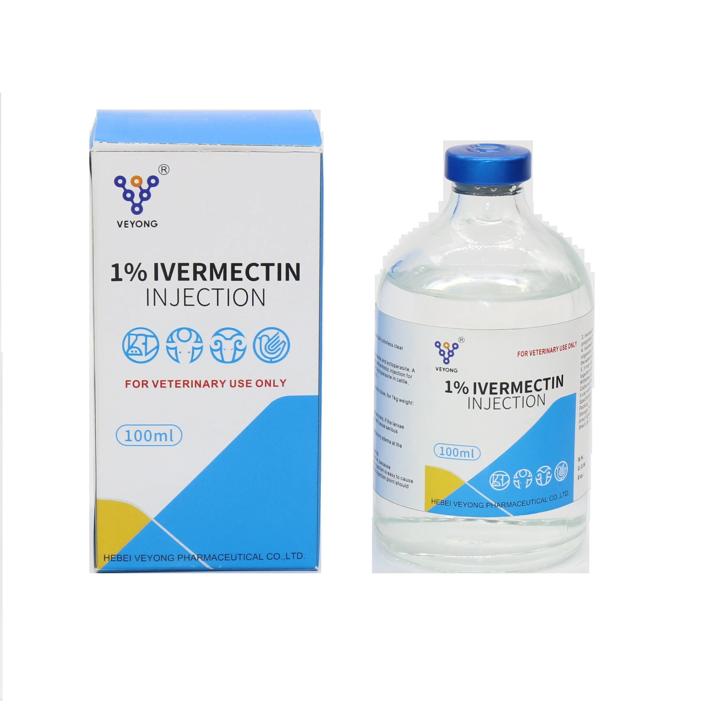 Medicina farmacéutica 2% Ivermectin inyectable para Veterinaria con GMP CEP FDA