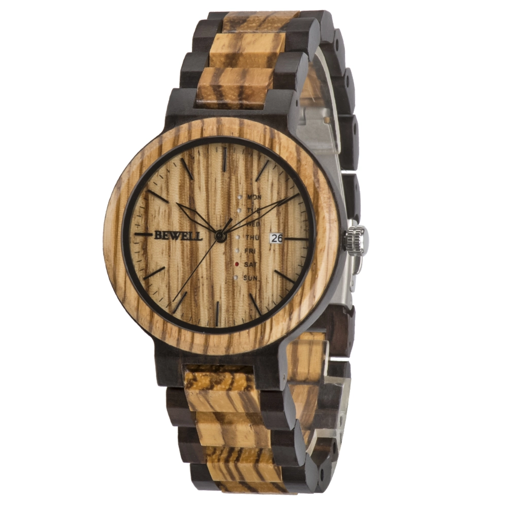 Hot Mix de vente de bois mouvement japonais unisexe montre-bracelet en bois