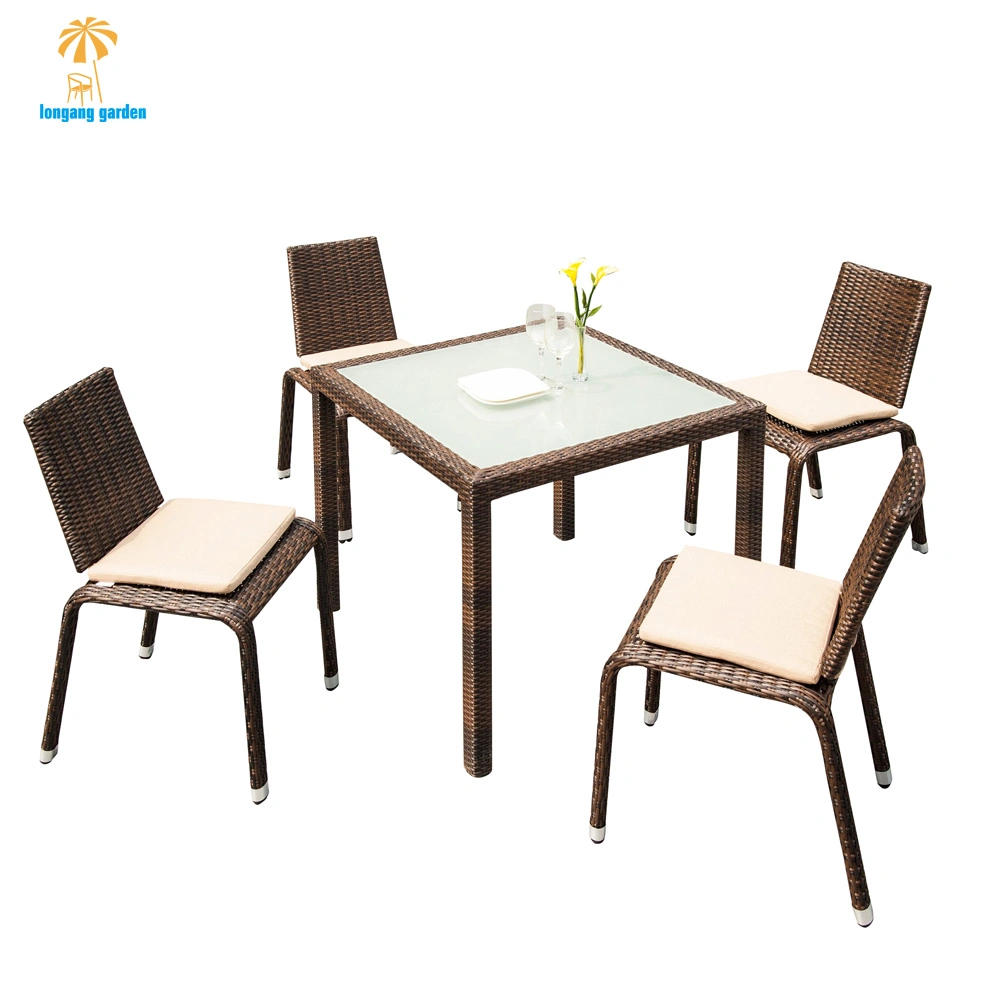 Commercial Modern Outdoor Garden Hotel Home Villa Restaurant Dining Rope Chair Table Furniture Set