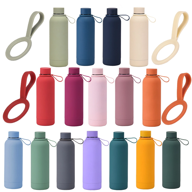 Stainless Steel Vacuum Insulated Small Mouth Training Water Bottle with Silicone Rope