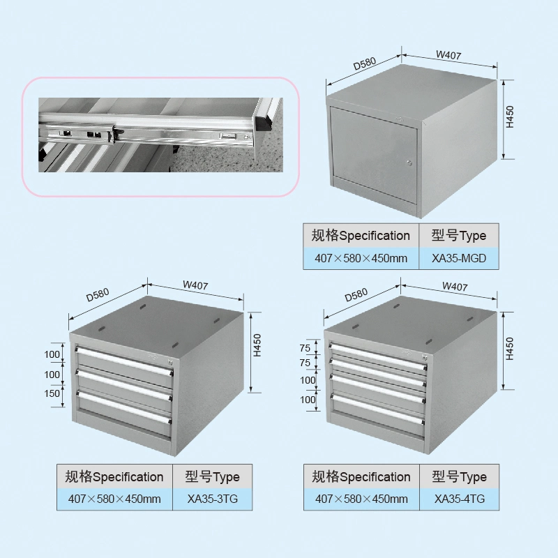 1.8 Meter Metal Garage Moveable Workbench with Tool Cabinet