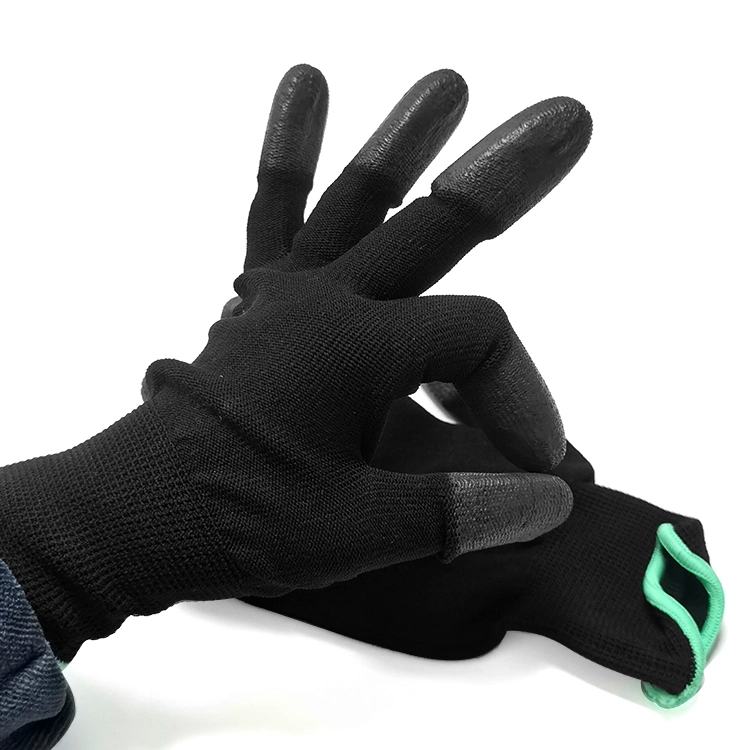 Polyester and Conductive Carbon Fiber ESD Anti-Static Finger Coated Gloves