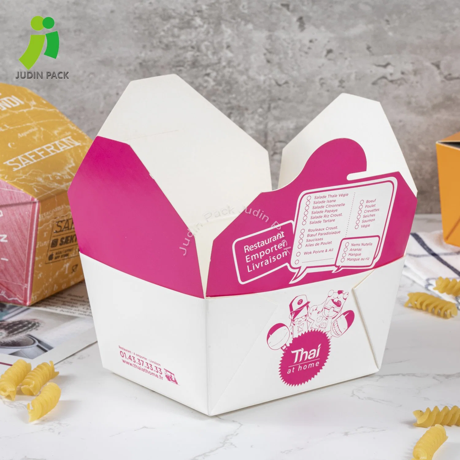 Embalaje de papel Kraft desechable ecológico Caja de comida Takeaway