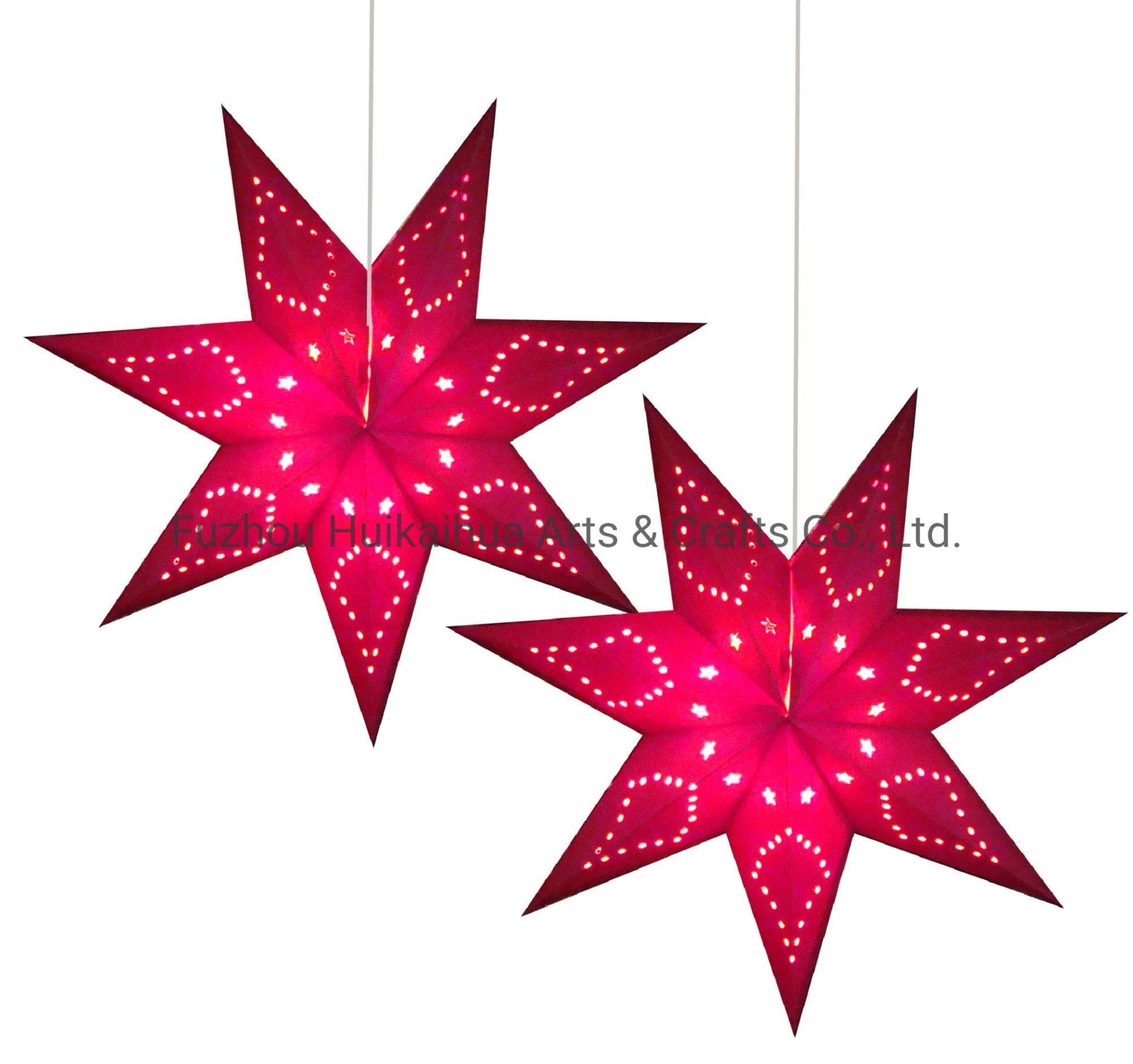 Light up Christmas Red Paper Star Lantern