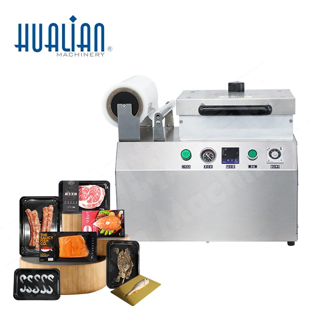 HVT-240ts Hualian Cocina de mesa piel Alimentos Embalaje sellador de vacío Máquina de sellado