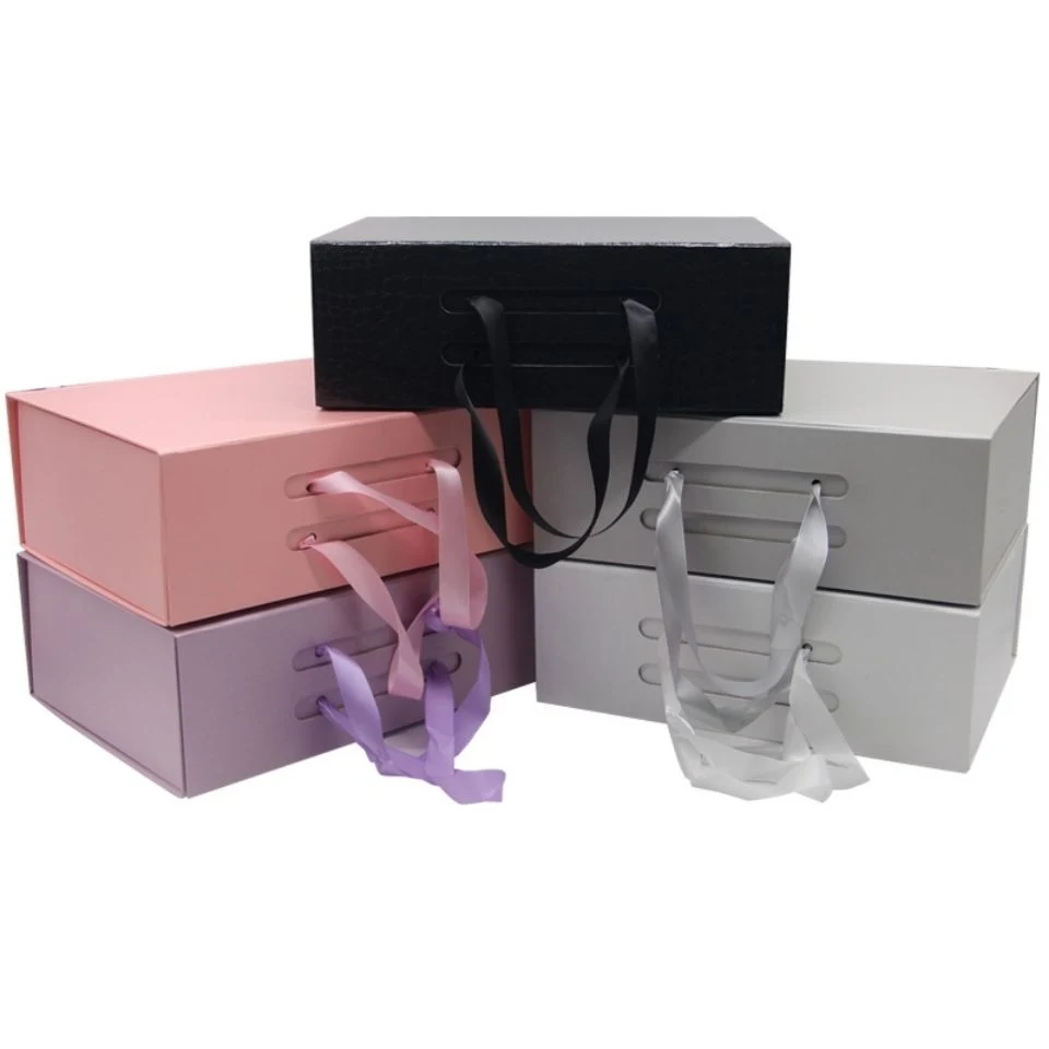 Portable Cardboard Carton Paper Board Gift Box with Cotton Handle for Perfume/Fashion Bags/Glove