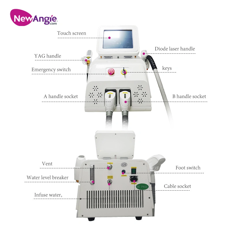 ND YAG Laser Hair Removal Portable Super Hair Removal Machine All Body Area Use Effective Results Shattering Pigments Ink Colors