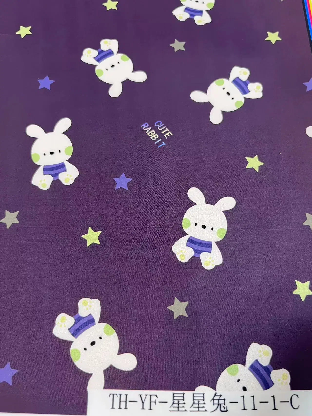 The Kawai Rabbits Digital Printed 100% Polyester Fabric