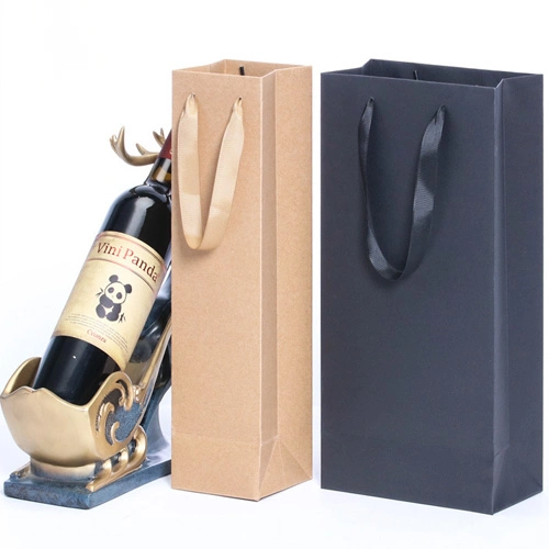 Red Wine Paper Bags Paper Shopping Bag for Red Wine Gift Packaging Wholesale Good Price