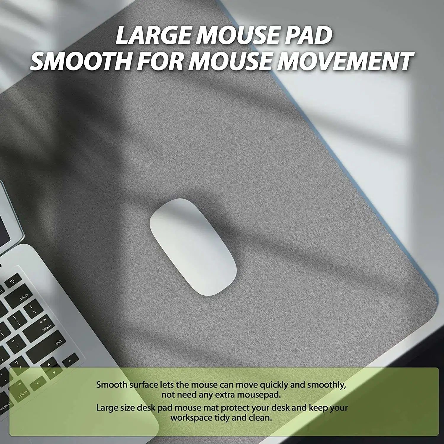 Large tapis de souris coussin de bureau en cuir pu pour clavier et Tapis de bureau avec souris