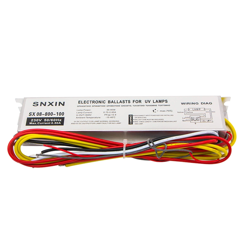 Ballast électronique 80W 220V pour lampes UV germicides 800mA préchauffage Démarrer Type ce certificat RoHS