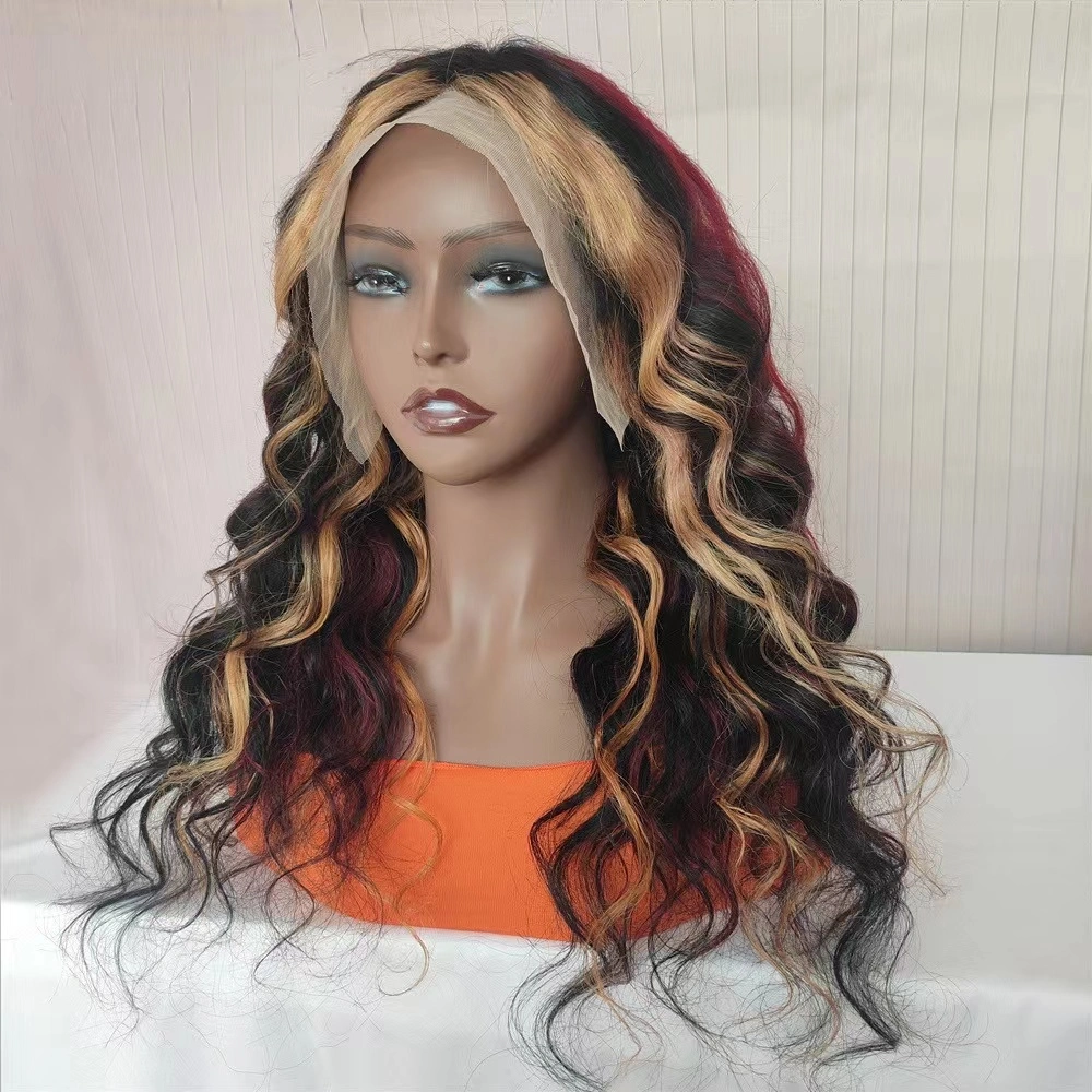 P1b/99j/ Blonde Curl 4*413*4 Frontale Lace Human Hair Wig