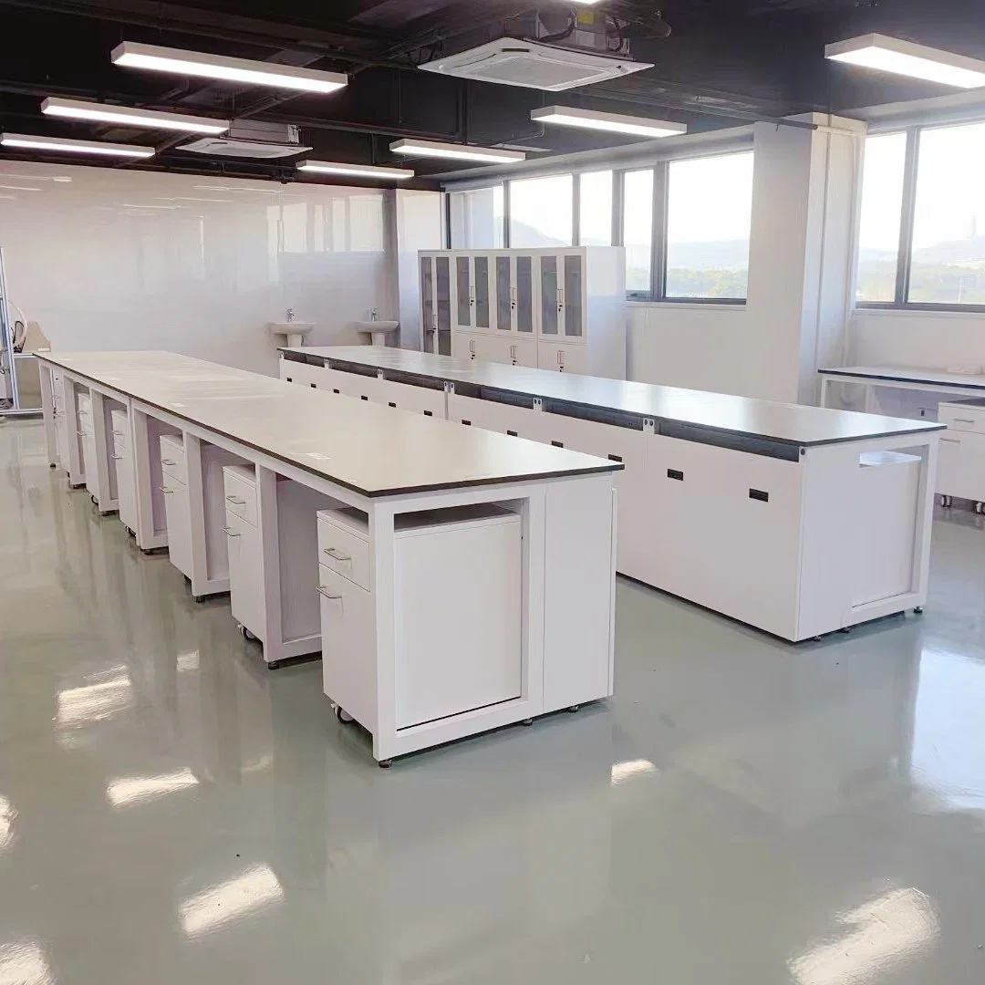 Wholesale Cheap Price Durable School Computer Laboratory Wall Bench Modular H Frame Chemical Island Lab Casework Furniture with Castor