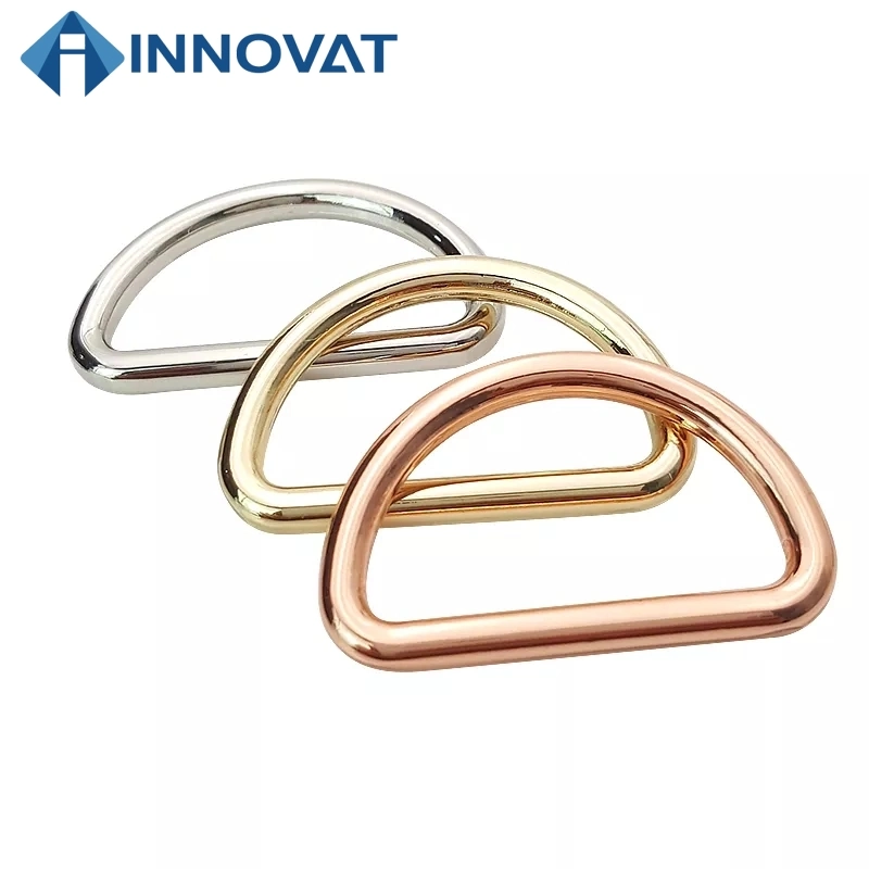 Custom Color Nickel Rose Gold Brushed Bronze 20mm 4/5" D Ring Flat Metal Bag Making Accessories Gun Metal D Ring for Handbags