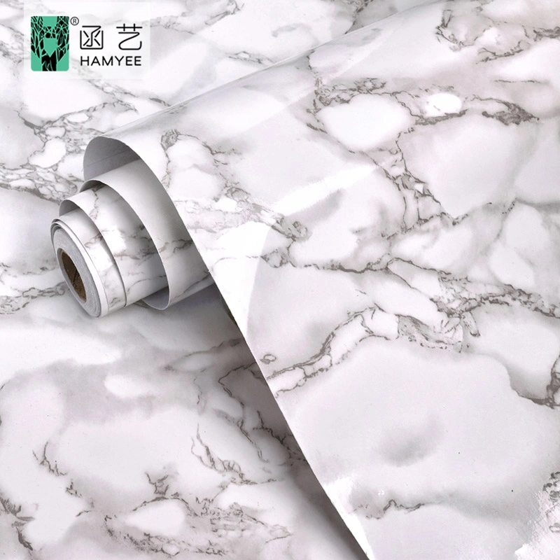 Waterproof Kitchen Cabinet Contact Paper 3D White Marble Self Adhesive Wallpapers Home Decoration