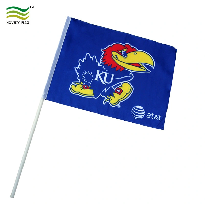 Custom Hand Waving Polester Flag with Plastic Pole Digital Printing Decorative (NF10F01004)