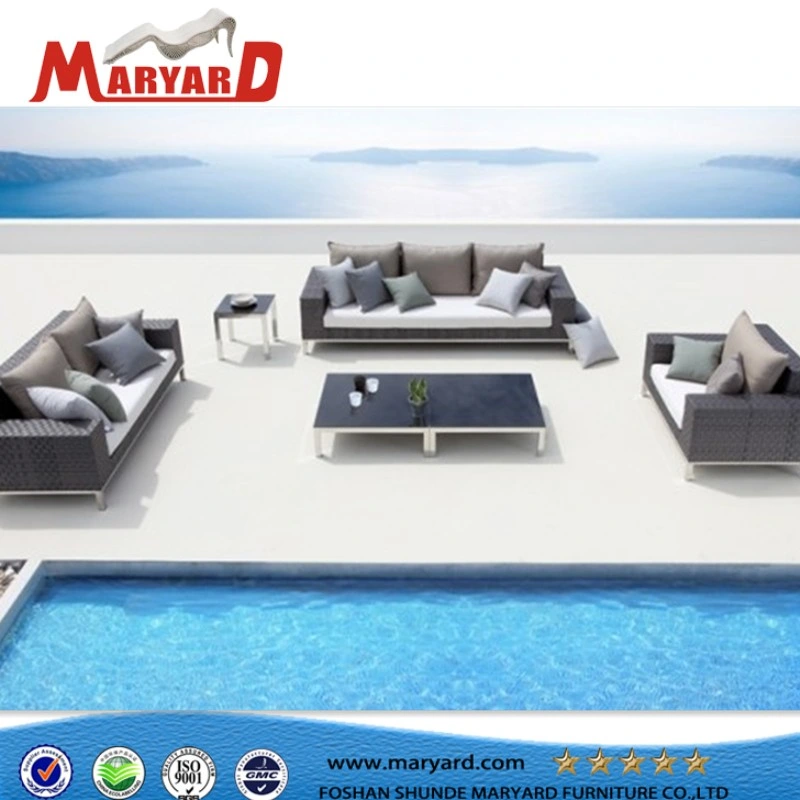 Luxury Outdoor Rattan Sofa Set Synthetic Rattan Wicker Furniture Suitable for Yacht Leisure Projects