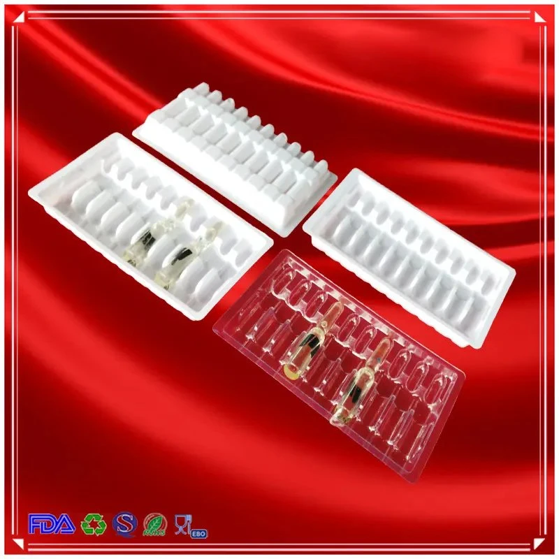 Ecofriendly Transparent Plastic Ampoule Tray Disposable Medical Steroids 10ml Vial Box Blister Vial Pack