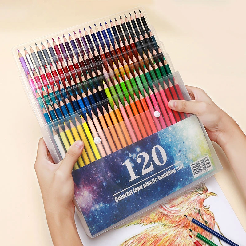 120PCS Plastic Hand Bag China Factory Adult Oil Paint Pencil DIY Drawing Set Art Set School Office