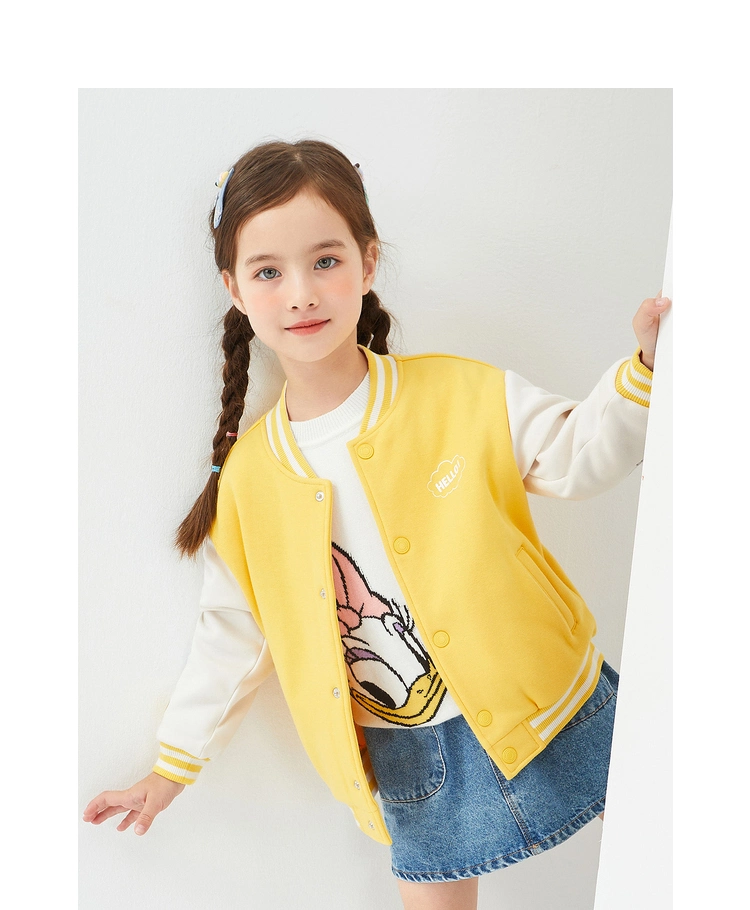 Ropa de niño Baseball Varsity Jacket Soft bordados 100% algodón chaqueta para niños