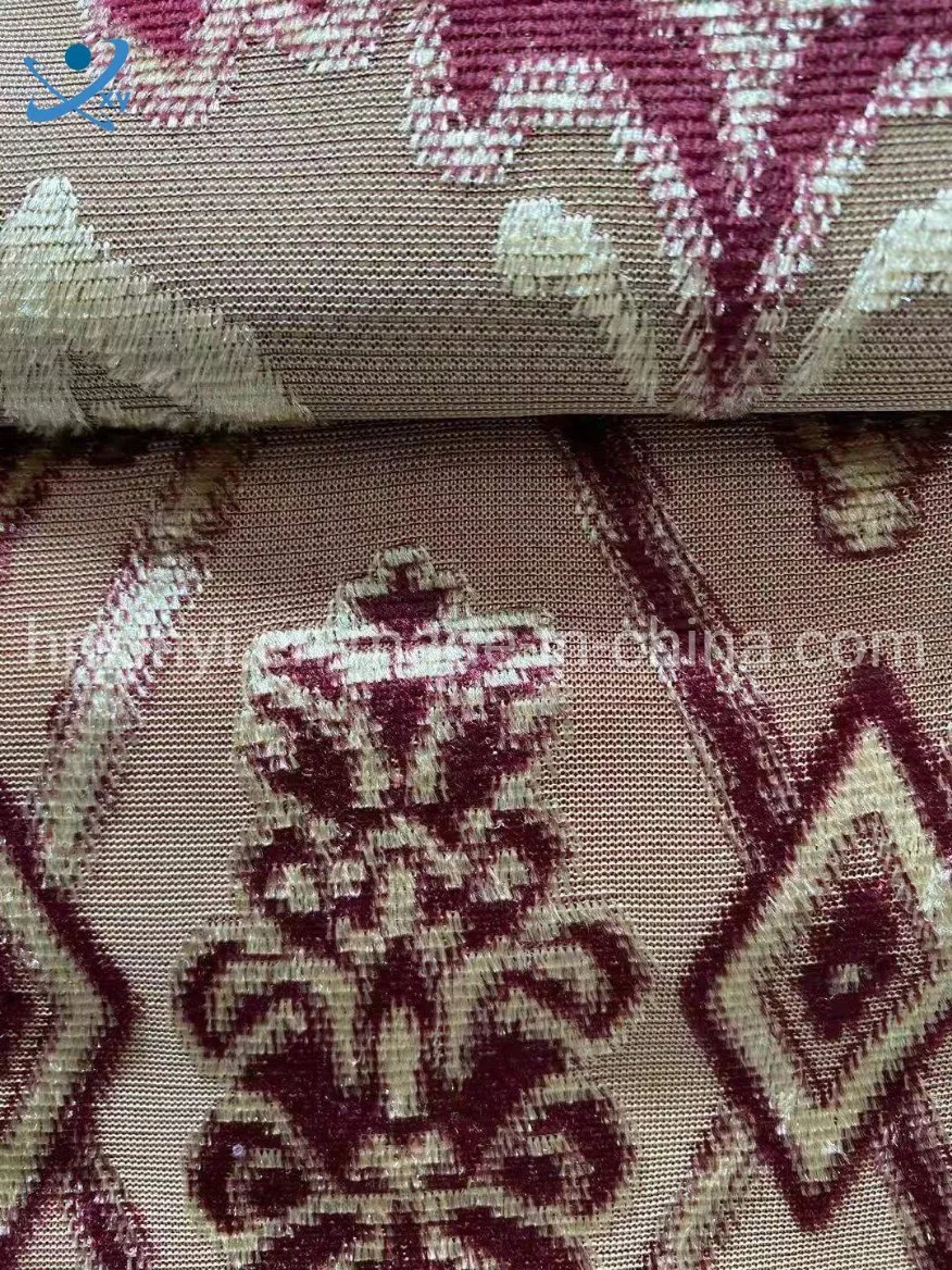 Customizable Patterned Blackout Wholesale Lace Jacquard Chiffon Fabric for Luxury Living Room Curtain Fabric