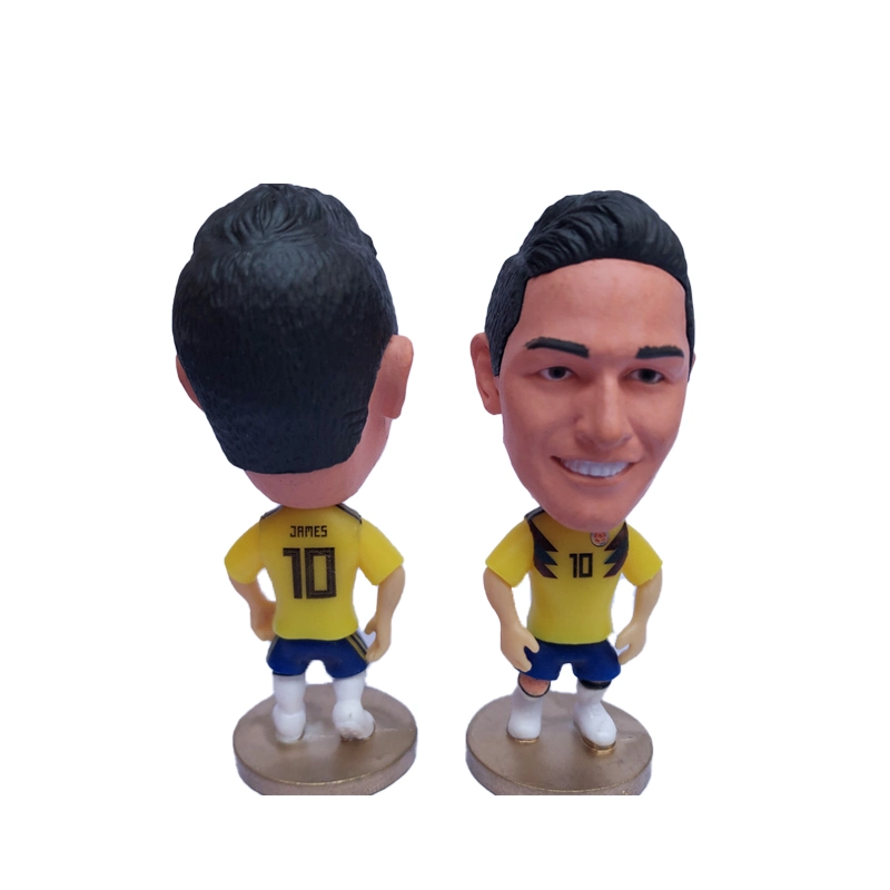 OEM / ODM caricature 3D Les jouets en pvc Figurine en plastique petit joueur de football créatif Décoration de voiture