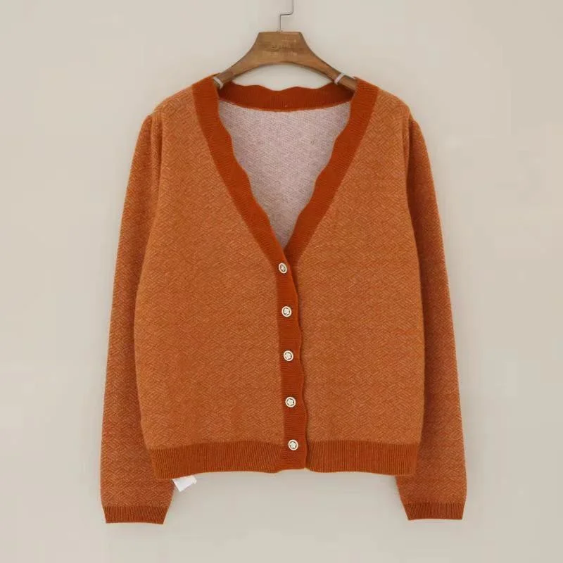 Women&prime; S Fashion Pure Color 100% Cashmere Pullover Loose Fit Sweater with Big Triangle Collar