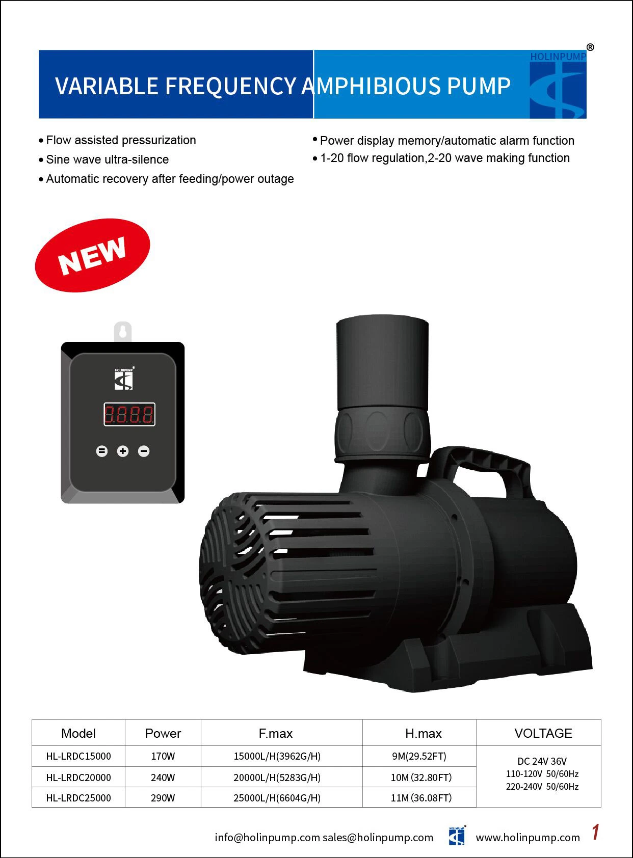 Motor Pump Submersible Water Pump (HL-1500A) Water Pump Remote Control