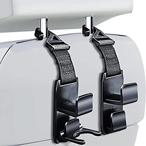 Car Seat Headrest Hook 2 Pack Universal Vehicle Hooks for Purses and Bags Handbag Holder Strong and Durable Backseat Hanger Storage Organizer for SUV Truck