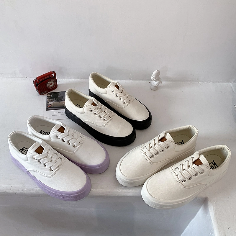 Low Top Wholesale/Supplier New Model Branded Canvas Shoe Women Casual Shoes Lace up