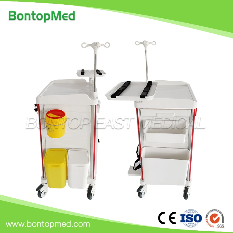 Customized Hospital Economic Medical ABS Plastic Anesthesia Medicine Therapy Drugs Nursing Patient Emergency Trolley Crash Cart