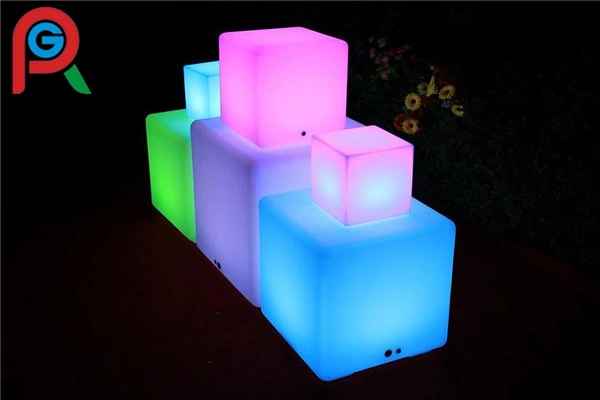 Outdoor Decorative Illuminated Color Light LED Cube Seat for Sales