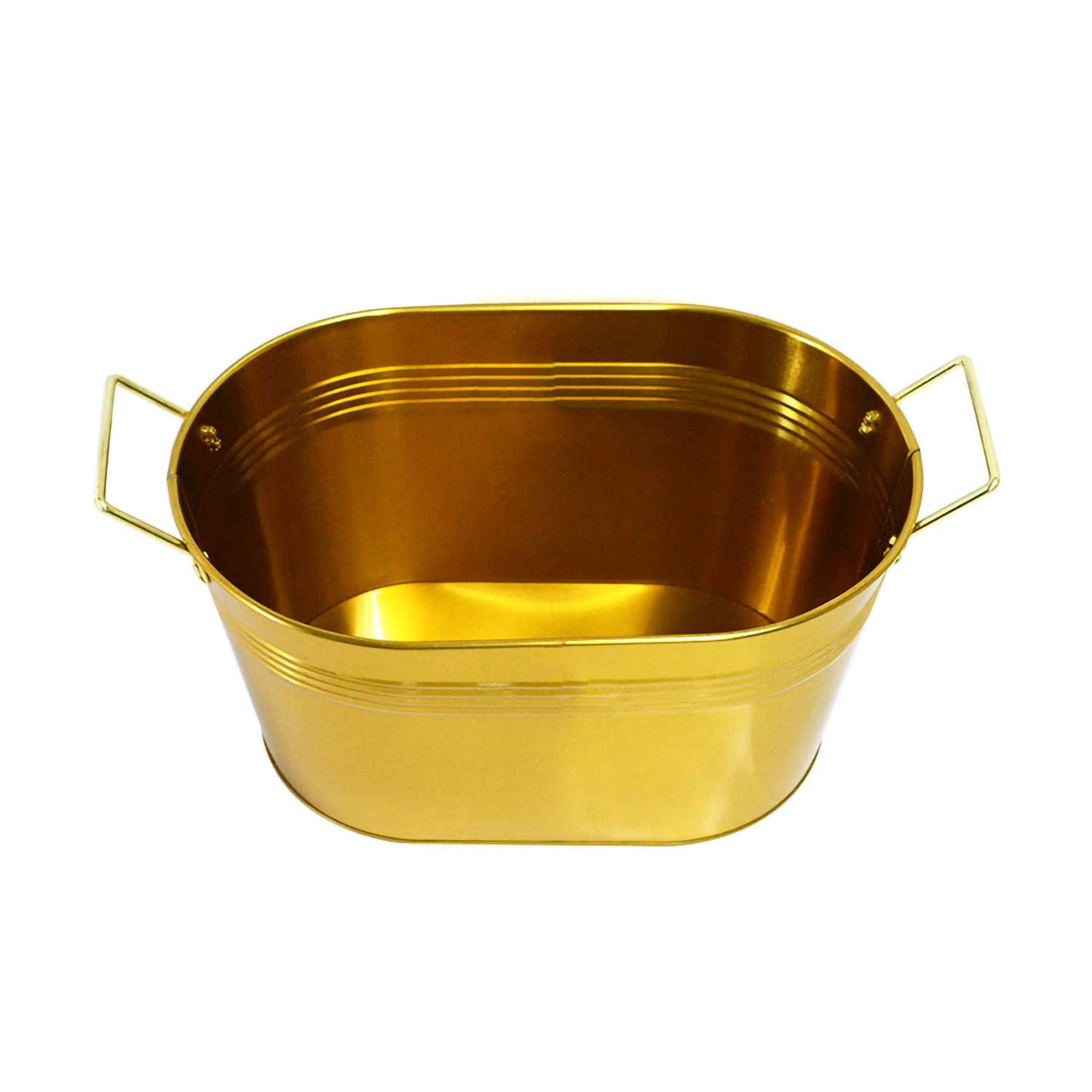 Tinplate Oval Shape Ice Bucket Beer Cooler Metal Ice Bucket