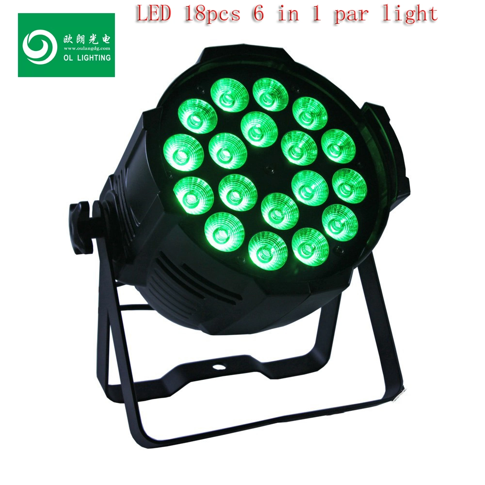 18PCS X 18W Rgbwauv 6 in 1 LED Flat PAR Can Light for DJ Disco Wedding Decoration LED Stage Light