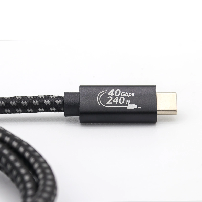 كبل USB 4.0 الخاص بالمبيعات من المصنع لنقل البيانات من النوع C كابل ناقل الحركة عالي السرعة للشحن السريع