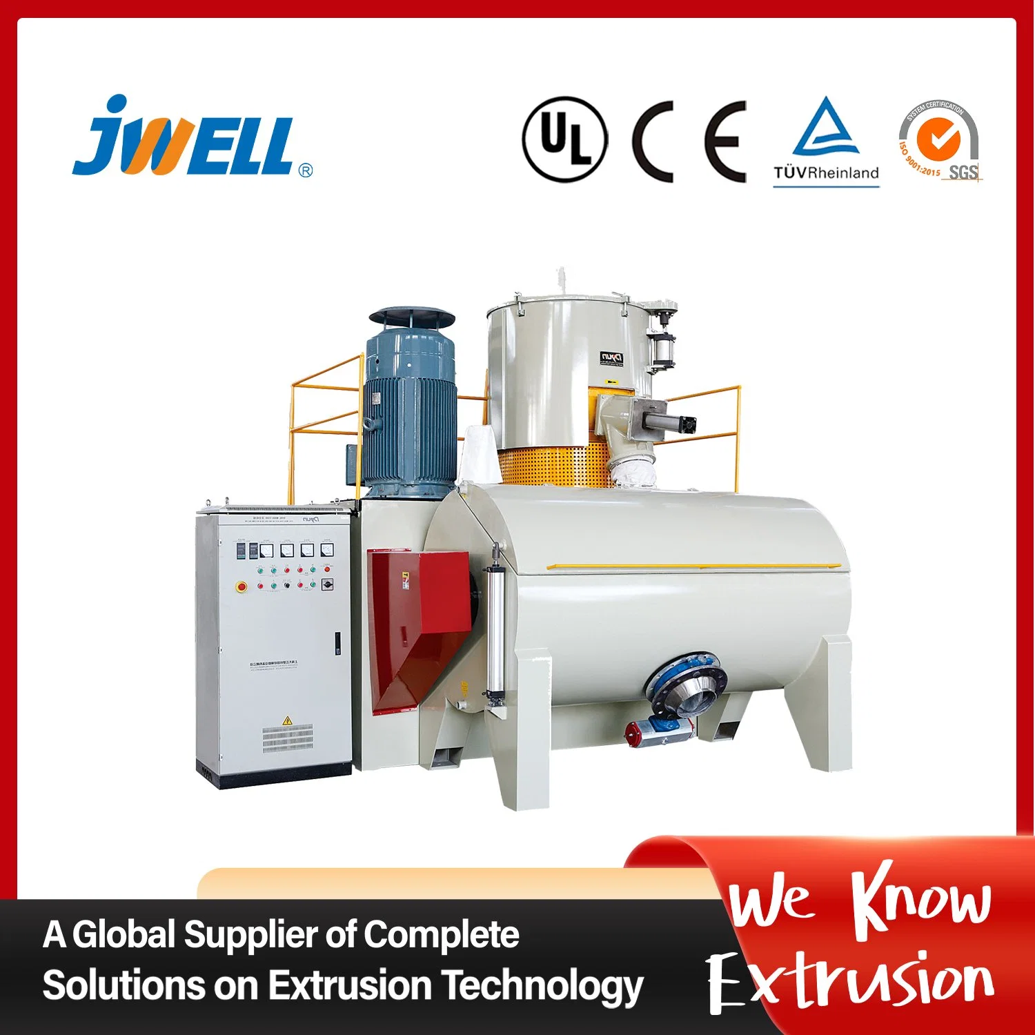 Jwell Machine Pelleted Plastic Mixer Technical Specification for Extrusion