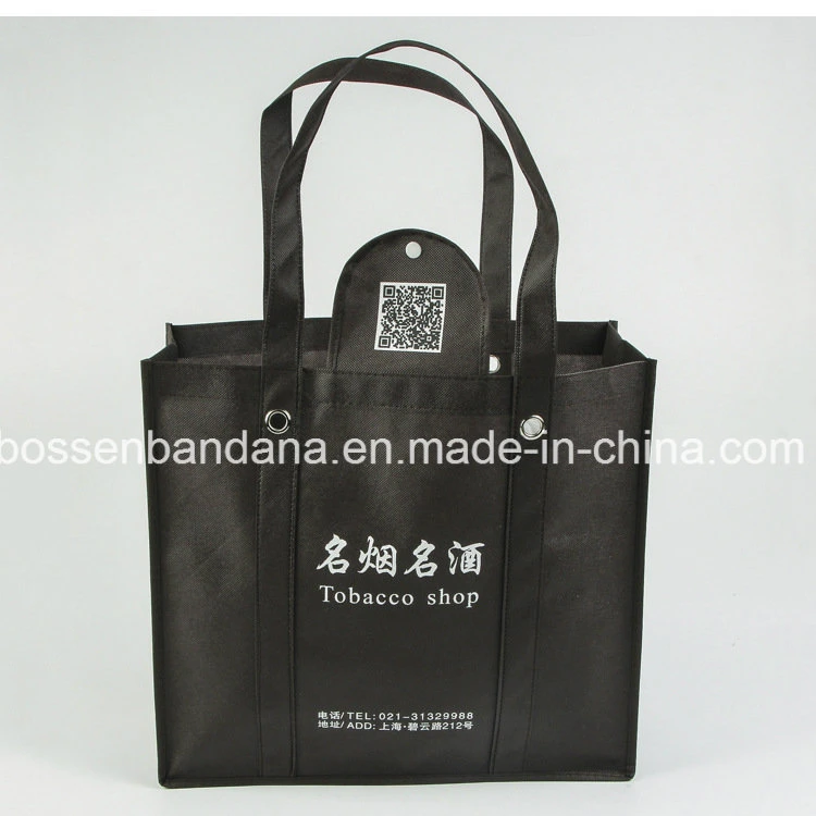 Factory OEM Produce Custom Logo Print Green Non Woven Bag with Gussets