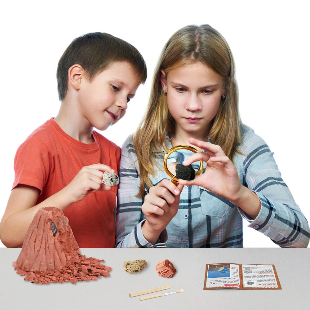 Stem Science DIY Archaeology Kit Dig and Discover Mineral Volcano Rock Excavation Geology Digging Toy for Kids