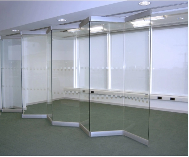 Frameless Partition Office Glass Wall Bifold Folding Door